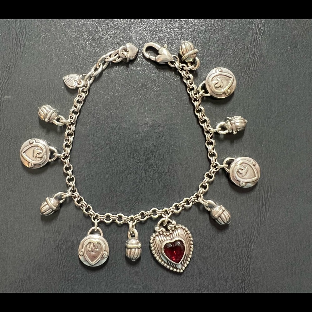 Brighton charm bracelet with ruby heart
